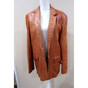 Vtg. Americana Leather Western Jacket Men Sz 44 Tan (as is )